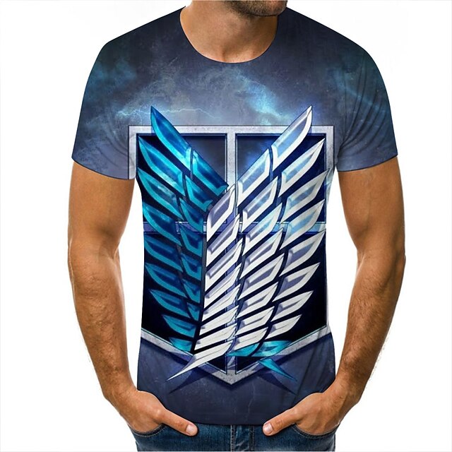 

Inspired by Attack on Titan Eren Yeager Levi·Ackerman T-shirt Cartoon 100% Polyester Anime Harajuku Graphic Kawaii T-shirt For Men's / Women's / Couple's