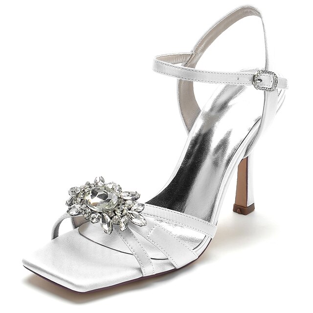 Shoes & Bags Womens Shoes | Womens Wedding Shoes Wedding Sandals Rhinestone Stiletto Heel Open Toe Elegant Sweet Party Wedding S