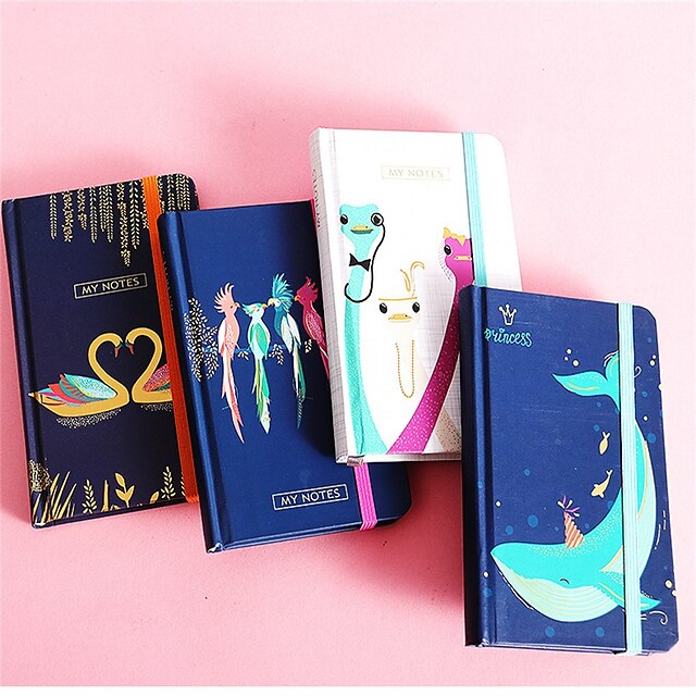 

4 pcs Notebook Ruled A6 4.1×5.8 Inch Retro Paper SoftCover Portable 200 Pages Notebook for School Office