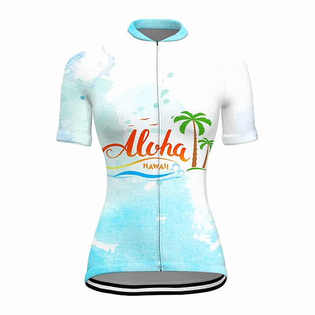 

21Grams Women's Short Sleeve Cycling Jersey Summer Spandex Blue Bike Top Mountain Bike MTB Road Bike Cycling Quick Dry Moisture Wicking Sports Clothing Apparel / Stretchy / Athleisure