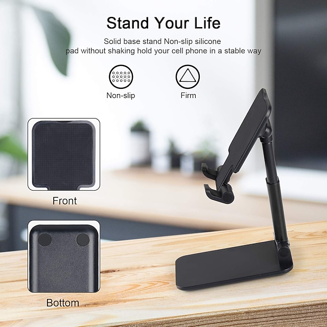 Phones & Accessories Phone Mounts & Holders | Cell Phone Stand Holder Angle Height Adjustable Cell Phone Stand for Desk, Foldabl