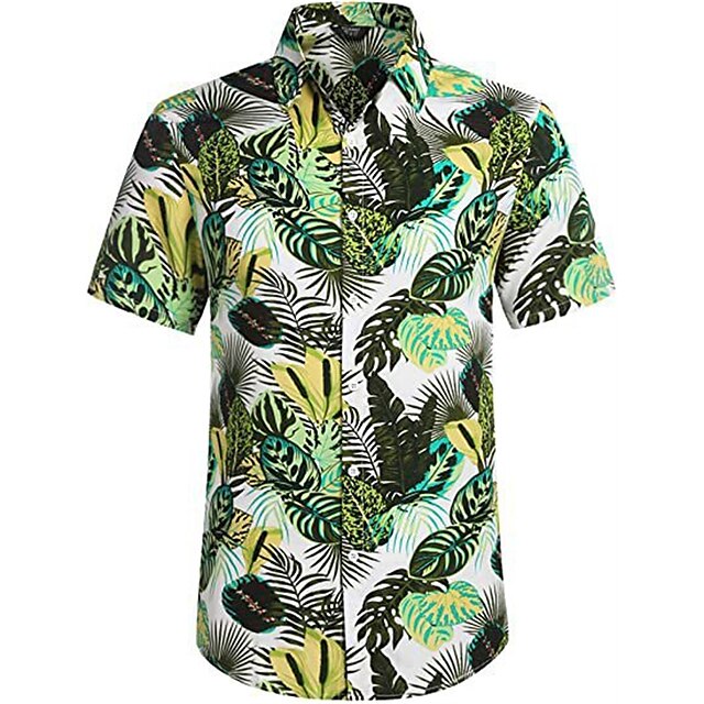 

Men's Shirt Graphic Turndown Party Casual Button-Down Short Sleeve Tops Casual A