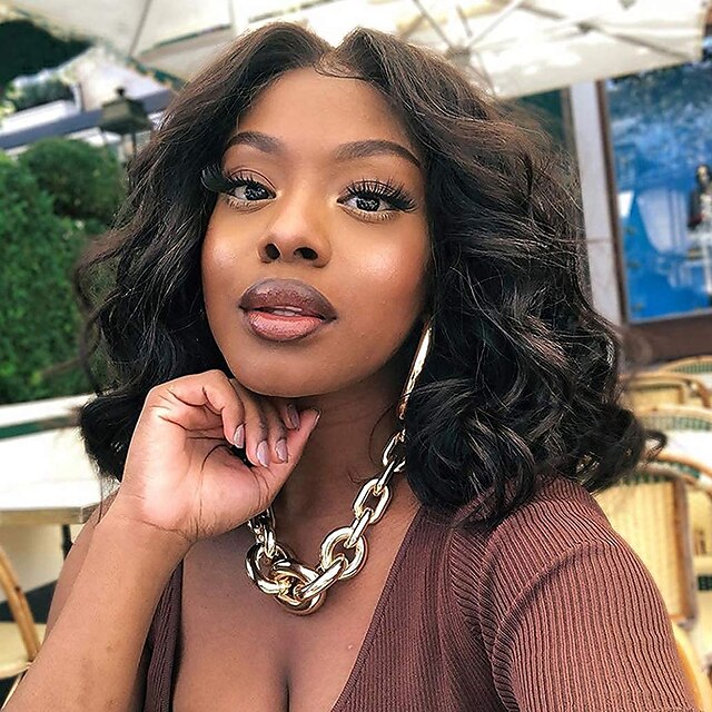 

Remy Human Hair 360 Lace Wig Wavy Wig 150%-250% Density with Baby Hair Classic Natural Hairline With Bleached Knots Women's Human Hair Lace Wig
