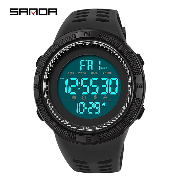 

SANDA Digital Watch for Men Digital Digital Stylish Stylish Tactical Watch Waterproof Calendar Alarm Clock Plastic Silicone Fashion