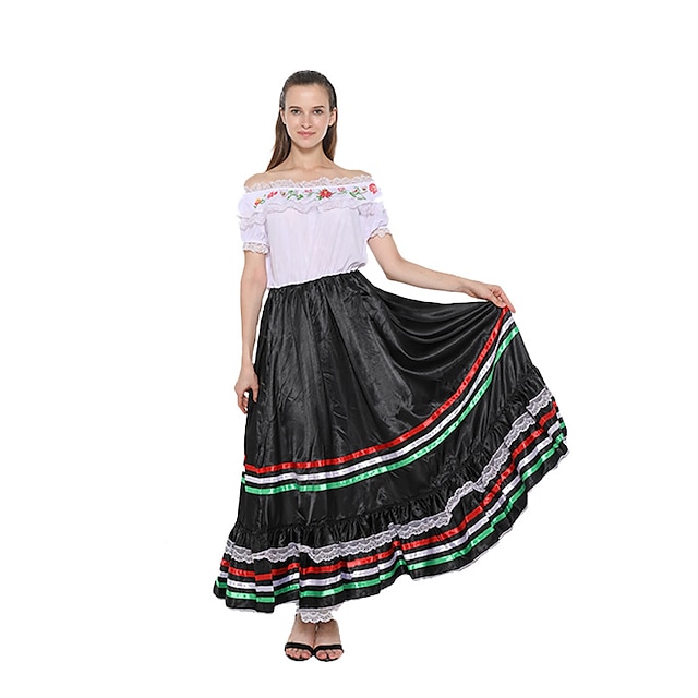 Mexican Masquerade Traditional Dress Adults' Women's Cosplay Vintage ...