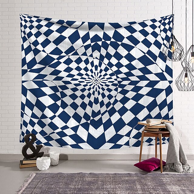 

Geometric Checkerboard Wall Tapestry Art Decor Blanket Curtain Hanging Home Bedroom Living Room Decoration Polyester
