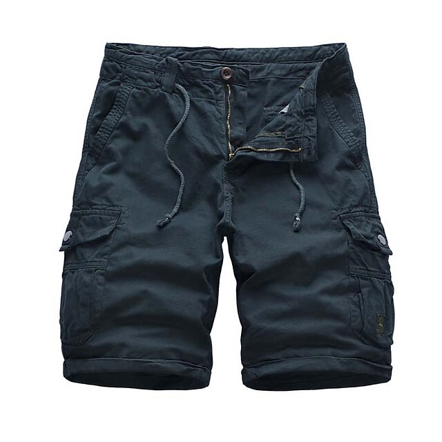 

Men's Fashion Streetwear Shorts Pocket Print Short Pants Casual Daily Micro-elastic Solid Color Breathable Outdoor Mid Waist ArmyGreen Blue Black Navy Blue 31 32 34 36 38