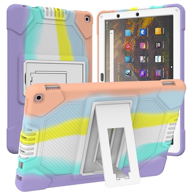 

Tablet Case Cover For Amazon Kindle Fire HD 10 / Plus 2021 Shockproof Dustproof with Stand TPU PC