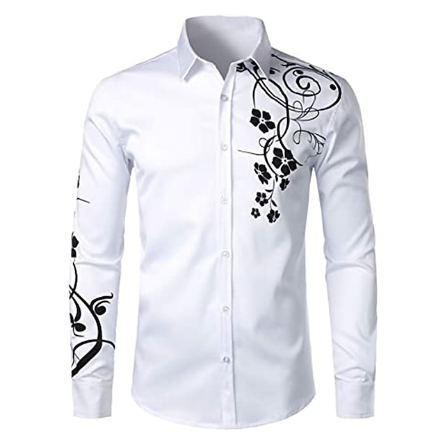 Mens Clothing Mens Shirts | Mens Shirt Color Block Turndown Street Casual Button-Down Long Sleeve Tops Casual Fashion Breathable