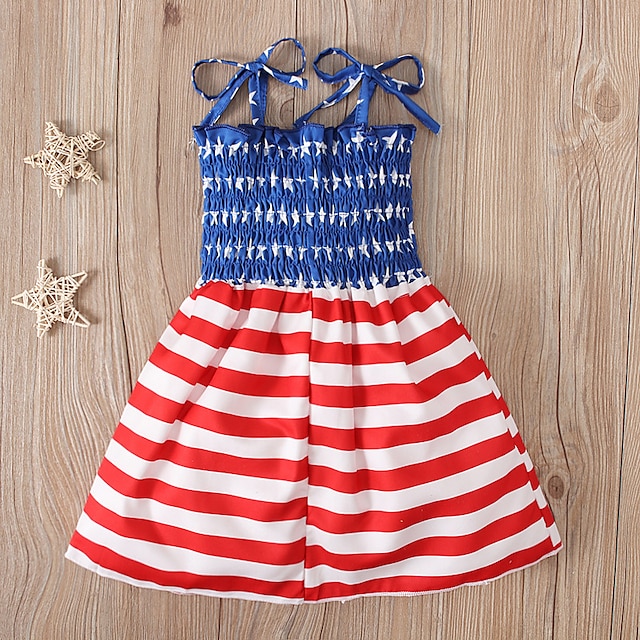 Toys & Hobbies Cosplay & Costumes | USA Flag Dress Cosplay Costume Kids Girls Cosplay Cute Party Festival / Holiday Polyester Re