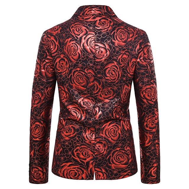 Mens Clothing Mens Outerwear | Mens Blazer Blazer Party Business Business Casual Floral Single Breasted One-button Regular Fit P