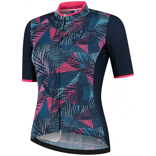 

21Grams Women's Short Sleeve Cycling Jersey Summer Spandex Dark Navy Floral Botanical Bike Top Mountain Bike MTB Road Bike Cycling Quick Dry Moisture Wicking Sports Clothing Apparel / Stretchy
