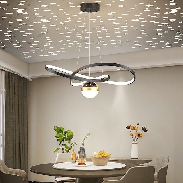  moderne led pendel kreativ projektion stjerne himmel lys nordisk luksus designer bar bord spisestue lampe