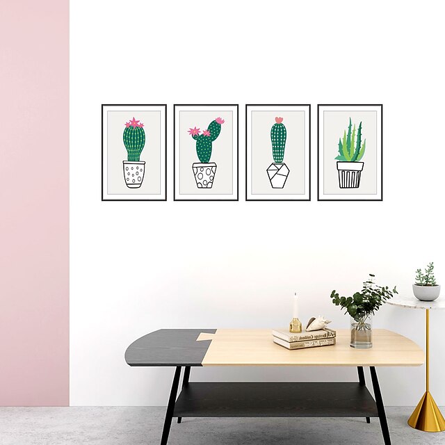 

Fresh Plant Cactus Aloe Potted Home Bedroom Living Room Tv Background Decoration Removable Sticker