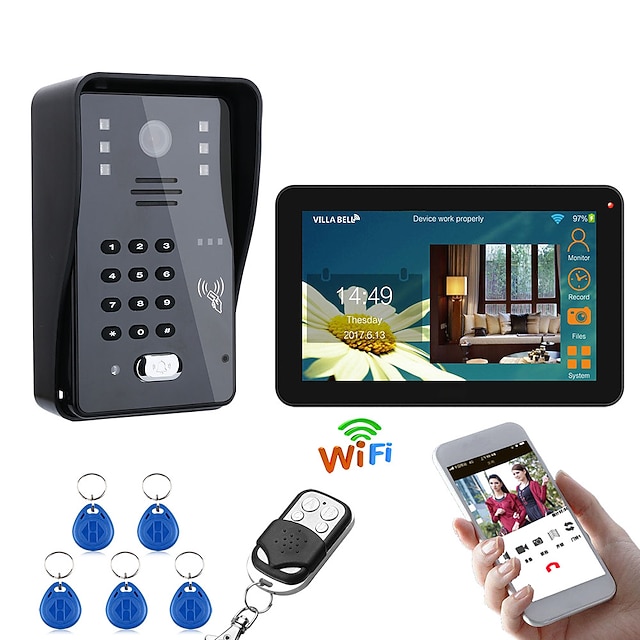 

MOUNTAINONE SY908MJK11 - SY908.909MJK12 Wired / Wired Wireless Photographed / Multifamily video doorbell / Camera 9 inch Ding dong 1204600 Pixel One to One video doorphone