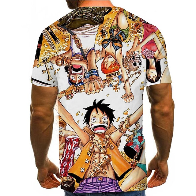 Toys & Hobbies Cosplay & Costumes | Inspired by One Piece Monkey D. Luffy T-shirt Anime 100% Polyester Anime 3D Harajuku Graphic