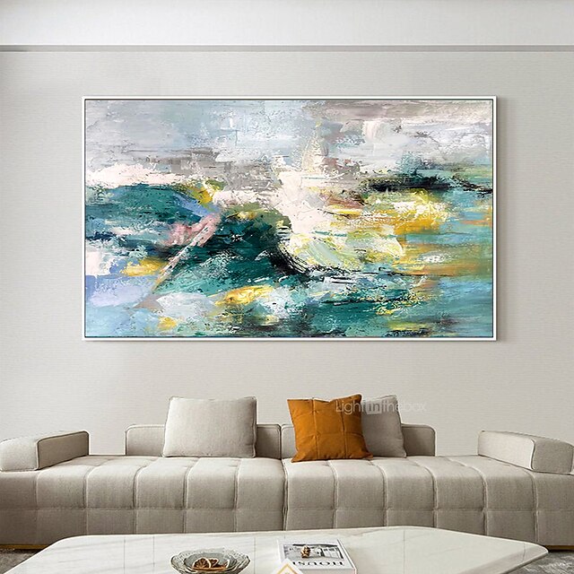 Home & Garden Wall Art | Oil Painting Hand Painted Horizontal Panoramic Abstract Landscape Modern Stretched Canvas - NY00071