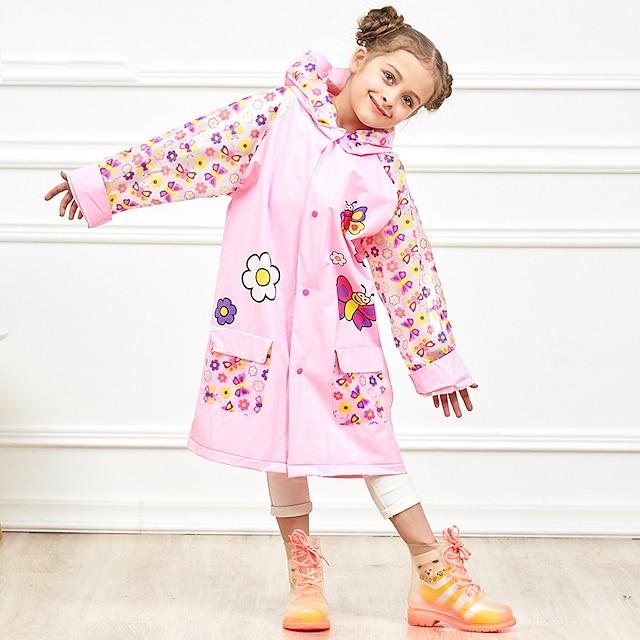 

Children's Raincoat Thickened with Schoolbag Position Pvc Inflatable Outdoor Poncho Baby Cute One-piece Raincoat Windbreaker
