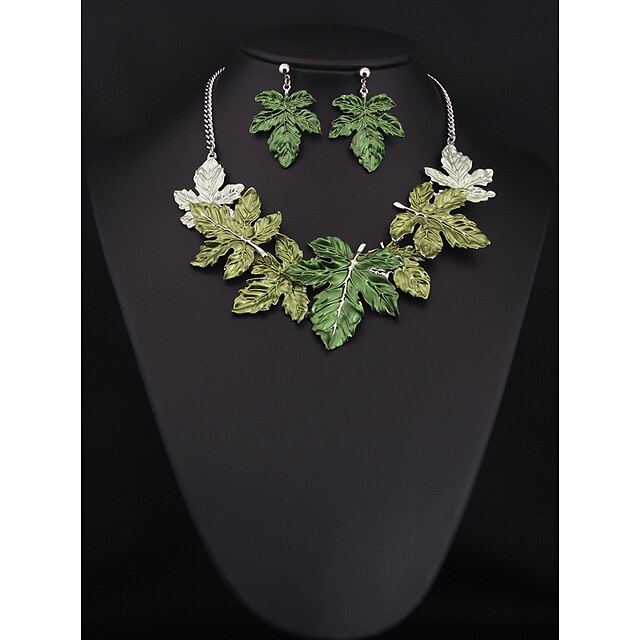 Shoes & Bags Fashion Accessories | Womens Bridal Jewelry Sets Geometrical Leaf Holiday Earrings Jewelry Green / Rainbow For Part