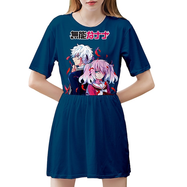 

Inspired by Munou na Nana Nana Hiiragi Dress Cartoon 100% Polyester Anime Harajuku Graphic Kawaii Dress For Women's