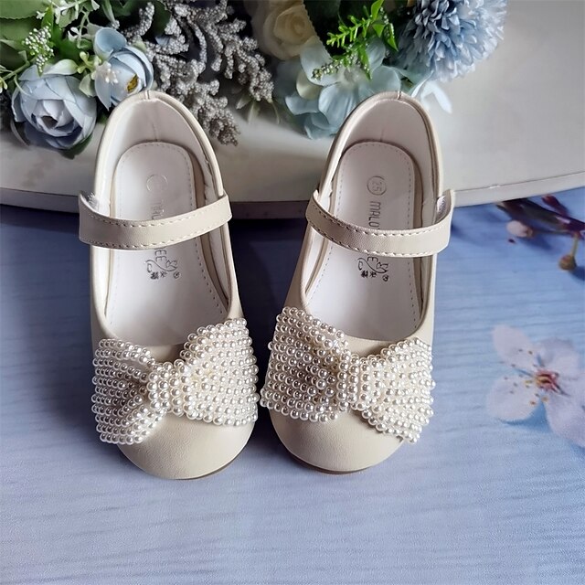 Shoes & Bags Kids Shoes | Girls Flats Flower Girl Shoes Microfiber Little Kids(4-7ys) Ivory Fall Spring - EW47525