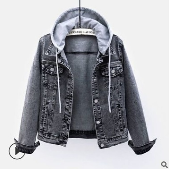 Womens Clothing Womens Outerwear | Womens Denim Jacket Street Daily Going out Spring Summer Regular Coat Regular Fit Breathable 