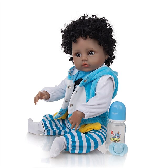 

Realistic Looking 19inch 48cm Reborn Toddler Soft Silicone Bebe Doll Reborn Princess Long Hair Doll Toy for Ages 3