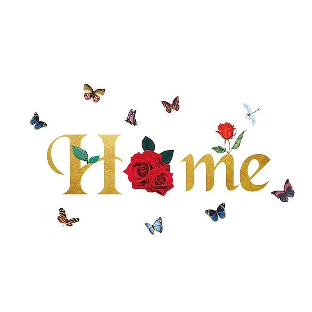 Home & Garden Home Decor | Love Home Butterfly Rose Chrysanthemums Remove Decorative Background From Childrens Room Kindergarten