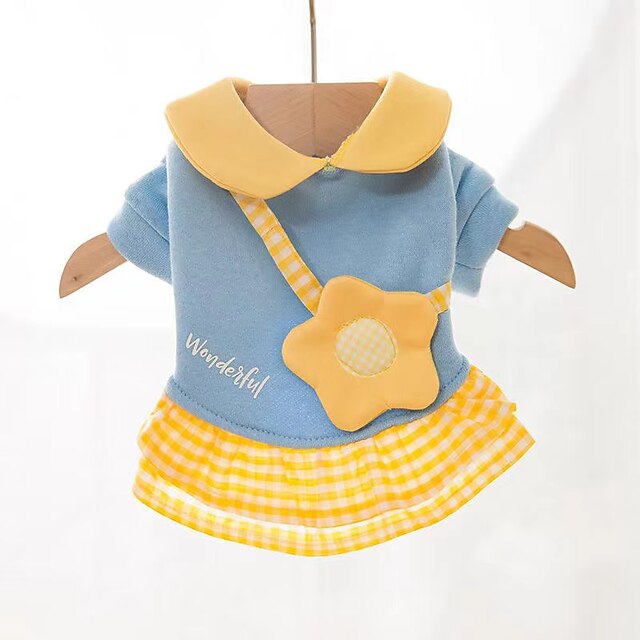 

Winter Autumn Dog Cat Dress Coat with letter bowknot puppy dog clothing teddy poodle clothes for Dogs small pet