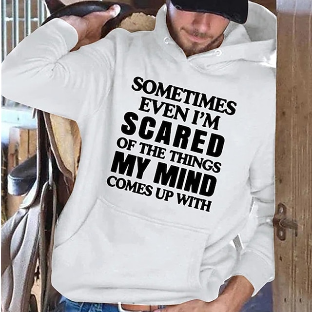 Mens Clothing Mens Hoodies & Sweatshirts | Mens Pullover Hoodie Sweatshirt Graphic Letter Print Sports & Outdoor Casual Daily Ho