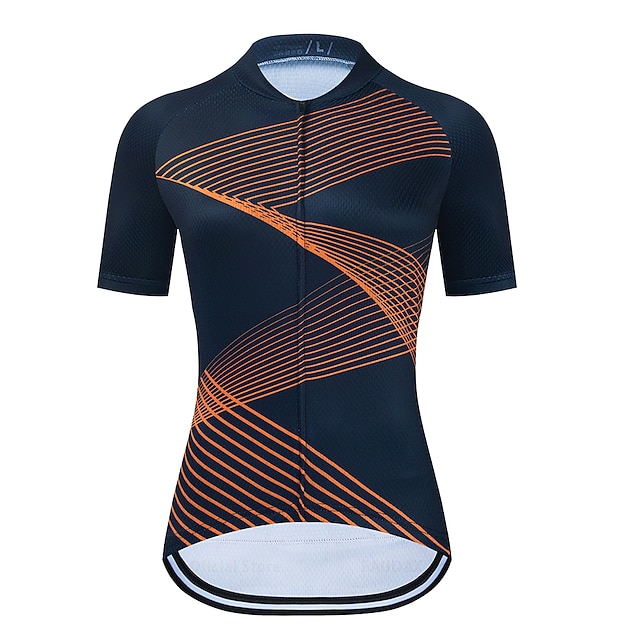 

21Grams Women's Short Sleeve Cycling Jersey Summer Spandex Purple Orange Yellow Stripes Bike Top Mountain Bike MTB Road Bike Cycling Quick Dry Moisture Wicking Sports Clothing Apparel / Stretchy