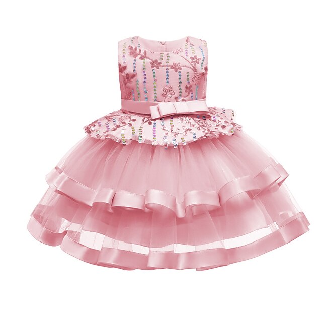 

Kids Little Girls' Dress Sequin Tulle Dress Sequins Mesh Patchwork Pink Wine Royal Blue Knee-length Sleeveless Princess Sweet Dresses Children's Day Spring Summer Slim 3-10 Years