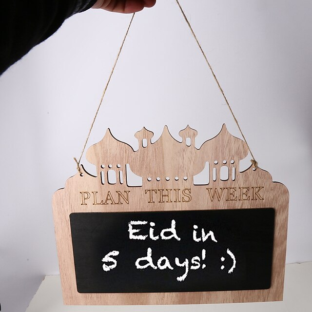 Home & Garden Home Decor | Wooden calendar listing Eid al Fitr countdown blackboard listing home decoration wooden craft gifts -