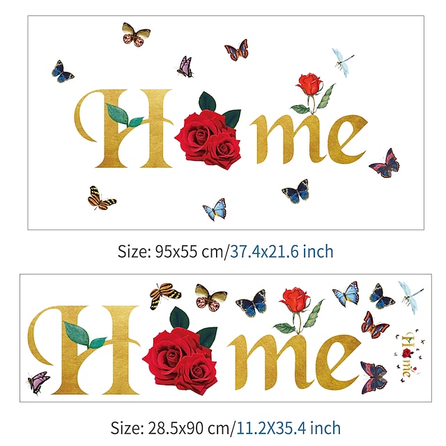 Home & Garden Home Decor | Love Home Butterfly Rose Chrysanthemums Remove Decorative Background From Childrens Room Kindergarten