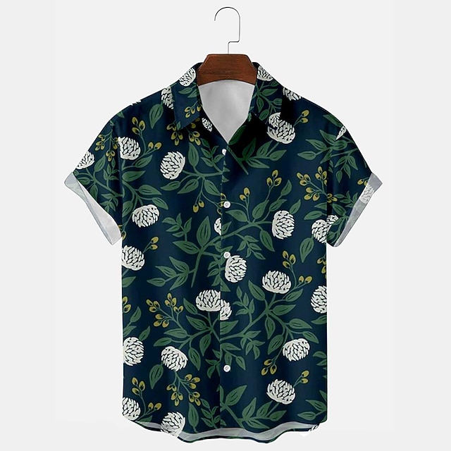 

Men's Shirt 3D Print 3D Plus Size Turndown Holiday 3D Print Short Sleeve Tops Beach A