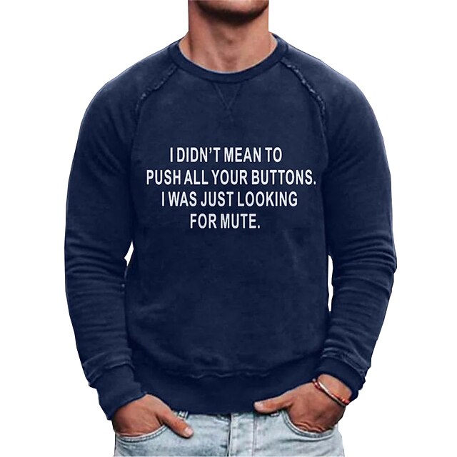 

Men's Sweatshirt Pullover Graphic Letter Print Sports Outdoor Casual Daily Hot Stamping Basic Casual Hoodies Sweatshirts Blue Gray Red