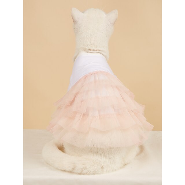 

Dog Cat Dress Cute Holiday Birthday Dog Clothes Puppy Clothes Dog Outfits Soft White Purple Pink Costume for Girl and Boy Dog Polyester Cotton XS S M L XL XXL