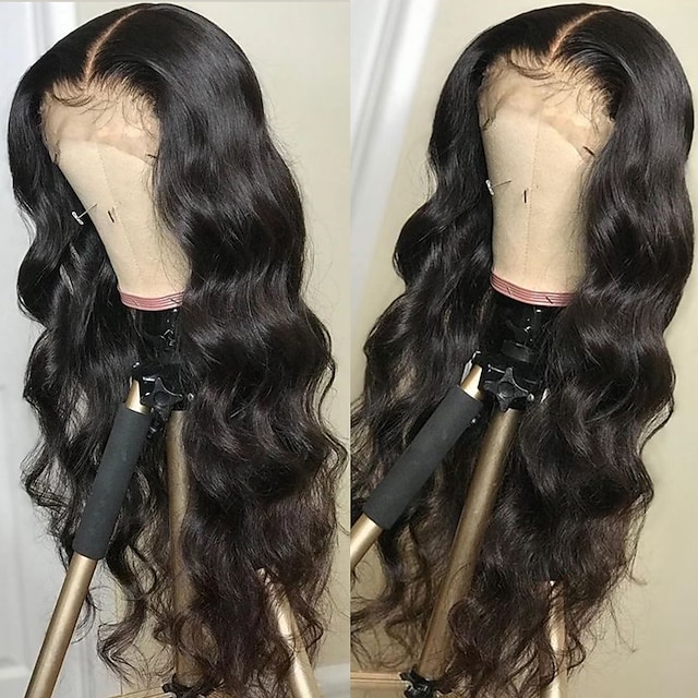 

Black Synthetic Lace Front Wig Long Loose Wave Wigs Heat Resistant Fiber Hair Wigs For Women