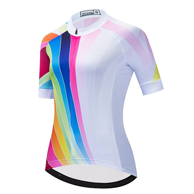 

21Grams Women's Short Sleeve Cycling Jersey Summer Spandex White Bike Top Mountain Bike MTB Road Bike Cycling Quick Dry Moisture Wicking Sports Clothing Apparel / Stretchy / Athleisure