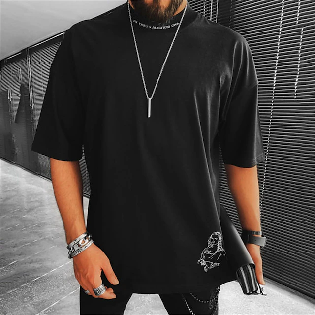 Men's Portrait T Shirt Casual Style Cotton Short Sleeve Graphic Shirt Black White Gray Comfortable Tee Vacation Casual Fashion Designer Clothing 6