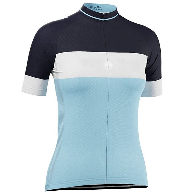 

21Grams Women's Short Sleeve Cycling Jersey Summer Spandex Blue Yellow Color Block Bike Top Mountain Bike MTB Road Bike Cycling Quick Dry Moisture Wicking Sports Clothing Apparel / Stretchy