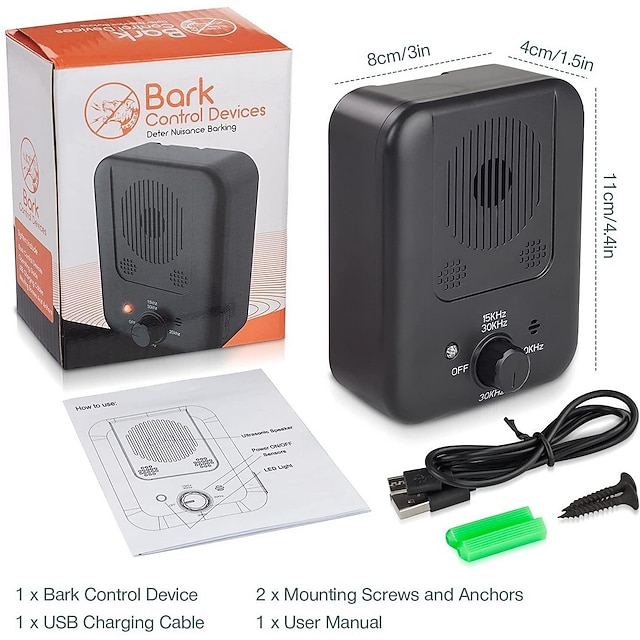 Ultrasonic Dog Bark Deterrent Anti Barking Device Adjustable