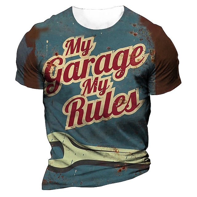 

Men's Unisex T shirt 3D Print Graphic Prints Letter Crew Neck Street Daily Print Short Sleeve Tops Casual Vintage Designer Big and Tall Blue