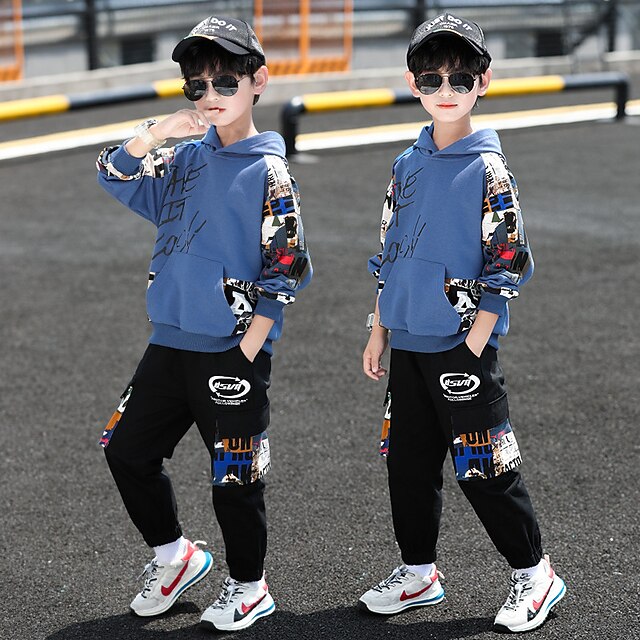Kids Boys Sweater Graphic Long Sleeve Crewneck School Fashion Camel Fall Clothes 7-13 Years