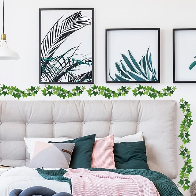 

Floral Plants Wall Stickers Bedroom / Living Room, Removable / Pre-pasted PVC Home Decoration Wall Decal 1pc