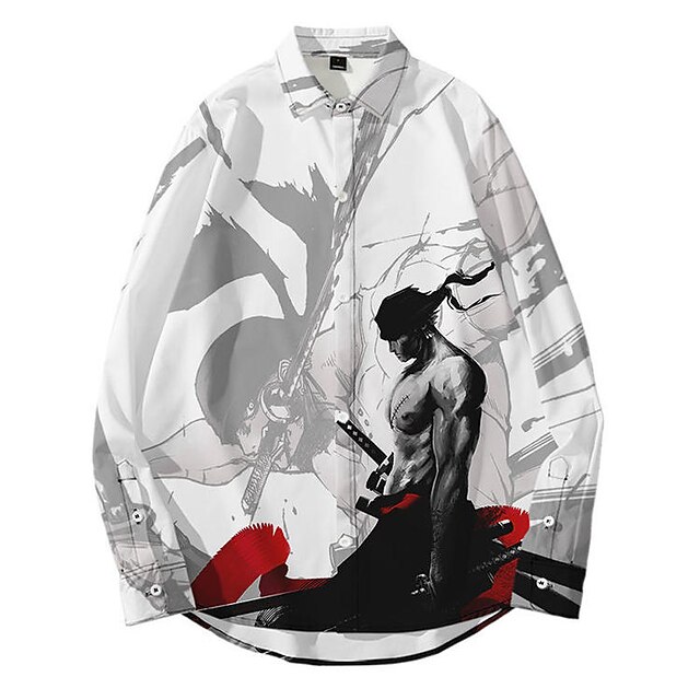 

Inspired by One Piece Monkey D. Luffy Roronoa Zoro Blouse / Shirt Anime Terylene Anime 3D Harajuku Graphic Top For Men's