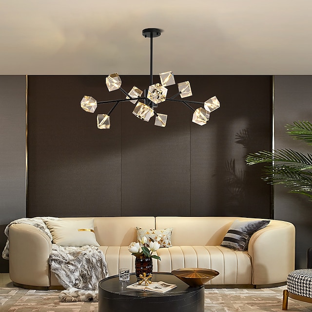  102 cm design unique lustre led cristal style nordique moderne salon salle à manger chambre 110-120v