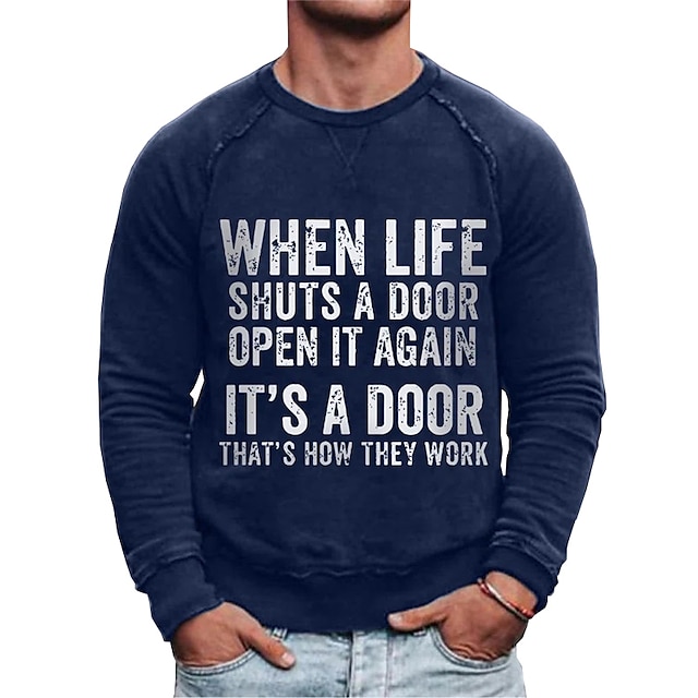 Mens Clothing Mens Hoodies & Sweatshirts | Mens Sweatshirt Pullover Graphic Letter Print Sports & Outdoor Casual Daily Hot Stamp