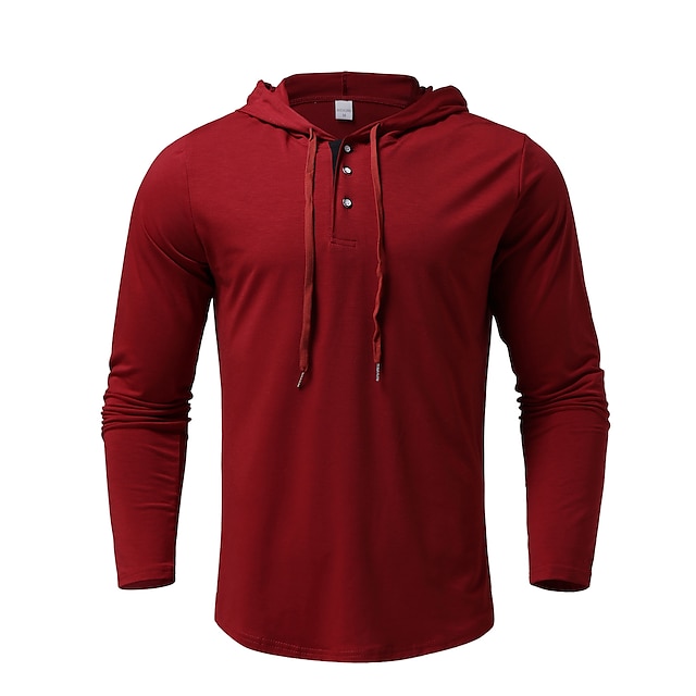 Mens Clothing Mens Hoodies & Sweatshirts | Unisex Golf Shirt non-printing Solid Color Hooded Casual Sports Drawstring Long Sleev