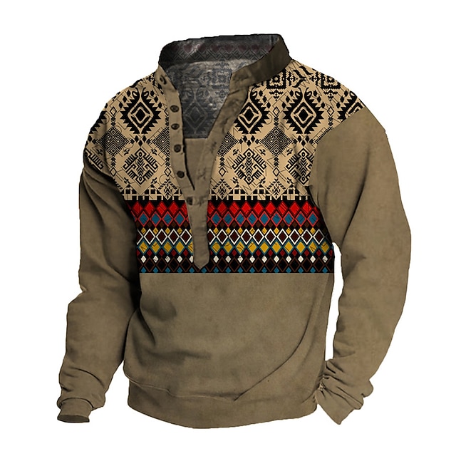 

Men's Unisex Sweatshirt Pullover Bohemian Style Color Block Graphic Prints Print Casual Daily Sports 3D Print Casual Designer Hoodies Sweatshirts Long Sleeve Brown